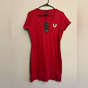 True Religion Red Tee Dress with Logo